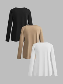 Modmama Maternity Casual Solid Color Side Slit T-Shirt For Autumn Fall - Multicolor - View 16