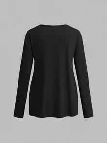 Modmama Maternity Casual Solid Color Side Slit T-Shirt For Autumn Fall - Multicolor - View 9