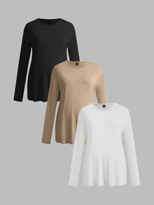 Modmama Maternity Casual Solid Color Side Slit T-Shirt For Autumn Fall - Multicolor - View 4