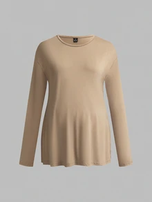Modmama Maternity Casual Solid Color Side Slit T-Shirt For Autumn Fall - Multicolor - View 14