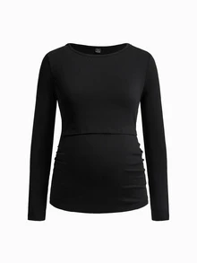 Modmama Maternity Nursing Striped Colorblock Long Sleeve Top Fall - Multicolor - View 6