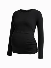 Modmama Maternity Nursing Striped Colorblock Long Sleeve Top Fall - Multicolor - View 7