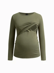 Modmama Maternity Nursing Striped Colorblock Long Sleeve Top Fall - Multicolor - View 15
