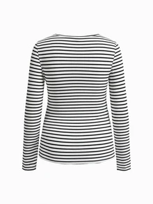 Modmama Maternity Nursing Striped Colorblock Long Sleeve Top Fall - Multicolor - View 11
