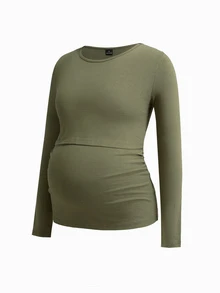 Modmama Maternity Nursing Striped Colorblock Long Sleeve Top Fall - Multicolor - View 10