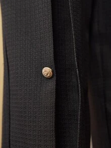 SWAVVY Men's Solid Color Slant Pocket Pleated Casual Pants - Black - View 5