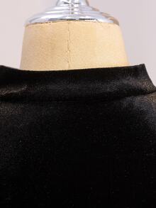 SHEIN فستان حفل العودة للمنزل بلون موحد للفتيات المراهقات، زي هالوين، أسلوب الخريف الأمريكي - الأسود - مشاهدة 7
