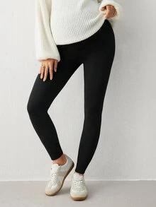 Modmama Maternity Solid Color Adjustable Waist Casual Daily Leggings - Multicolor - View 9