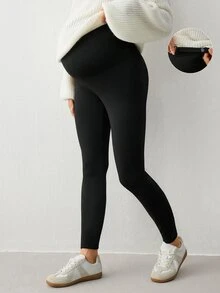 Modmama Maternity Solid Color Adjustable Waist Casual Daily Leggings - Multicolor - View 7
