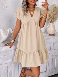 SHEIN LUNE Women Short Dresses - Apricot - View 5