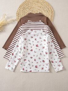 Emery Rose Kids Emery Rose Kids 女童立領休閒百搭日常長袖T恤 - 彩色 - 查看 4