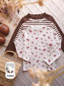 Emery Rose Kids Emery Rose Kids 女童立領休閒百搭日常長袖T恤 - 彩色 - 查看 2