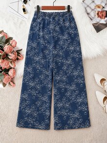 GlowEve CURVE 大尺碼女款夏季休閒 80 年代提花牛仔褲 正式度假風 藍白配色 - 中等水洗藍 - 查看 2