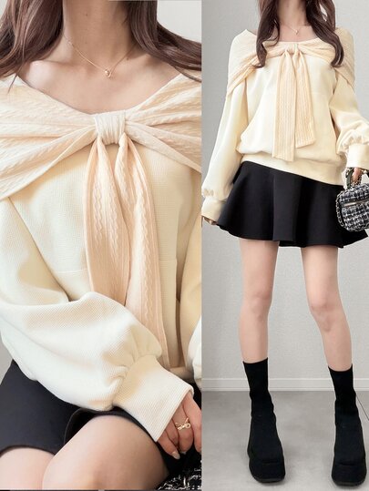 FRIFUL Sweatshirt Pita Patchwork Blok Warna Wanita