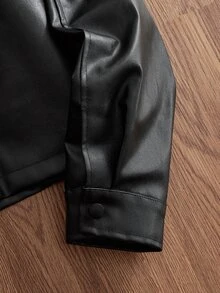 ESTAVOR Men's Casual Versatile Leather Jacket For Autumn - Black - View 8