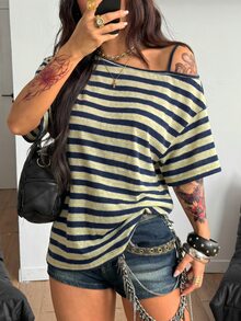 Coolane 女款秋季街頭風 Y2K 骷髏圖案寬鬆黑色 T 恤，適合外出穿著 - 彩色 - 查看 8