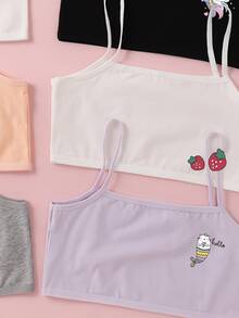 [2pcs Randomly Sent]Fashion Classic All-Season Multi-Color Choice Girls' Wireless Bra 2pcs Set - Multicolor - View 3