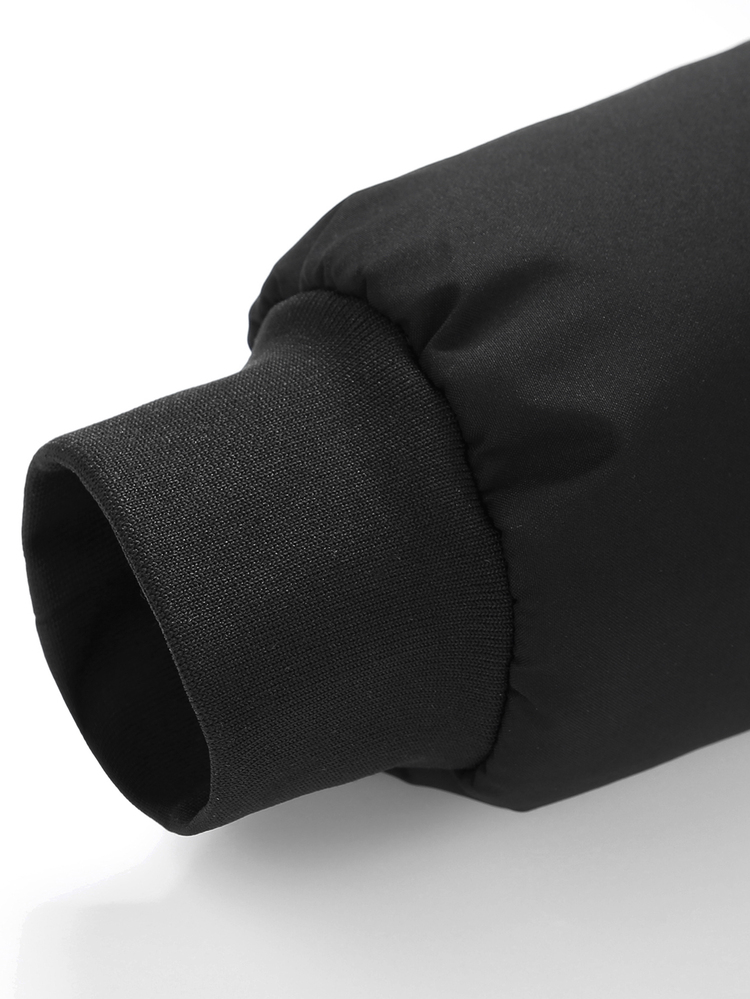 Manfinity Homme Men's Solid Color Long Sleeve Zip-Up Baseball Collar Winter Jacket - Black - View 7