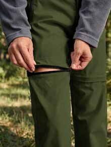 In My Nature بنطال رياضي نسائي بمقاس كبير مع جيب بسحاب قابل للفصل - أخضر عسكري - مشاهدة 6