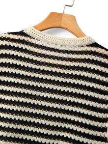 Manfinity Hypemode Men's Striped Casual Versatile Daily Wear Knitted Vest Holiday Festival Autumn Streetwear Winter - Multicolor - View 6