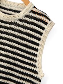 Manfinity Hypemode Men's Striped Casual Versatile Daily Wear Knitted Vest Holiday Festival Autumn Streetwear Winter - Multicolor - View 3