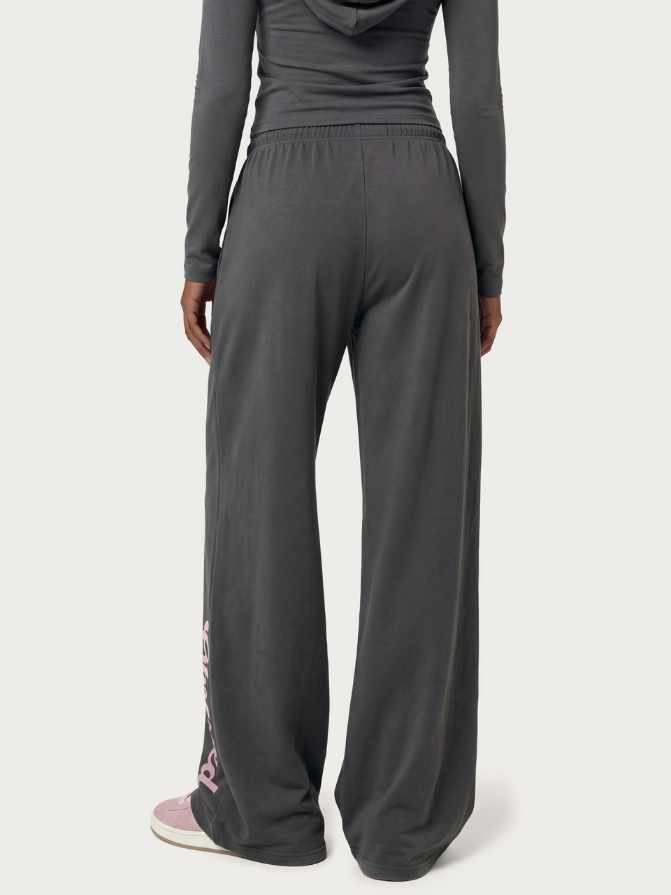 MISSGUIDED TEEN Obsessed Graphic Wide Leg Casual Pants With Drawstring Waist And Side Pockets Full Length Loungewear Bottoms