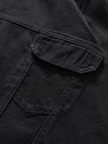 AXEPEAK Men's Washed Black Jacket, For Spring, Outdoor - Black - View 5