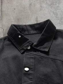 AXEPEAK Men's Washed Black Jacket, For Spring, Outdoor - Black - View 3