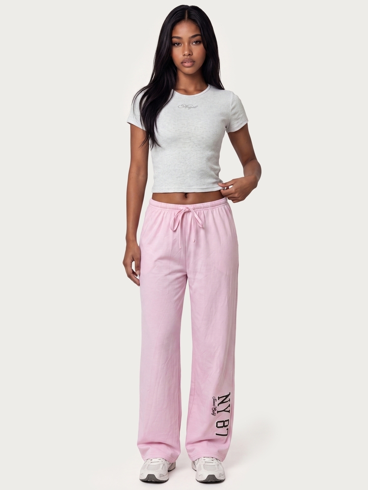 MISSGUIDED TEEN Rhinestone Angel Wings Back Print Ribbed Crop T-Shirt With Script Logo Detail Crew Neck Short Sleeve Slim Fit Tee Summer Festival Top - Light Grey - View 6