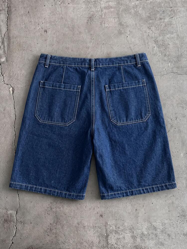 AXEPEAK Men's Summer Casual Short Sleeve Top And Denim Shorts Set - Blue - View 10