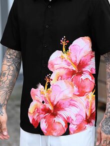 Devon Thys 男士花卉印花短袖衬衫，假日款 - 彩色 - 查看 5