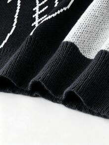 Marcello Vane Men's Casual Cartoon Pattern Sweater, Autumn/Winter - Black - View 5