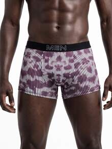 Rest Era Men's Purple And White Striped Print Boxer Briefs Winter Naked - Multicolor - View 4