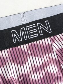 Rest Era Men's Purple And White Striped Print Boxer Briefs Winter Naked - Multicolor - View 8