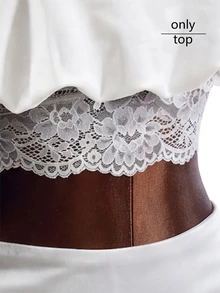 Amplova Versatile Satin And Lace Patchwork Style Perfect For Casual Elegant Dates Night Out Party Club Women's Sexy Cropped Halter Tie Tank Top White Summer - White - View 7