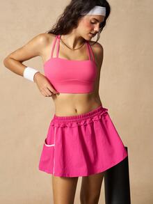 VARSIVA Women's Back Cross Cutout Design Daily Fitness Sports Bra - Hot Pink - View 5