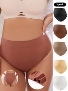 SHEIN Maternity Plain And Simple Daily Panties (Set Of 5) - Multicolor - View 8