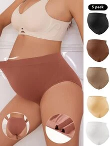 SHEIN Maternity Plain And Simple Daily Panties (Set Of 5) - Multicolor - View 6