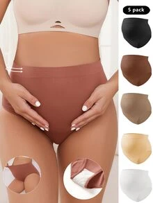 SHEIN Maternity Plain And Simple Daily Panties (Set Of 5) - Multicolor - View 7