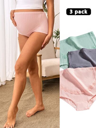 SHEIN 3 pièces sous-vêtements de maternité unicolore pour femme