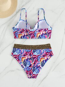 Swim Lushoire 度假海灘佩斯利印花兩件式泳衣 - 彩色 - 查看 5