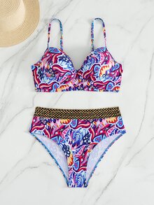 Swim Lushoire 度假海灘佩斯利印花兩件式泳衣 - 彩色 - 查看 6