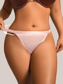 Barelissa 1pc Women's Solid Color Plus Size Panties - Dusty Pink - View 3