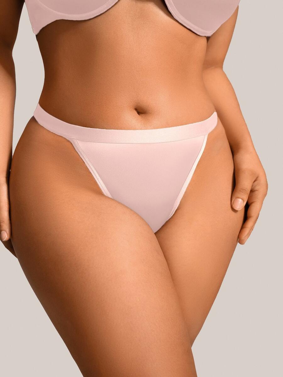 Barelissa 1pc Women's Solid Color Plus Size Panties - Dusty Pink - View 1