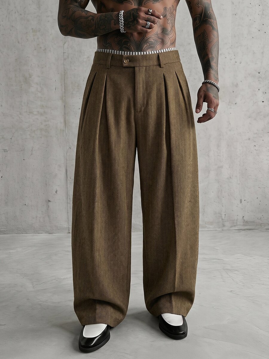 AXEPEAK Men's Casual Versatile Commuter Pants - Camel - View 1