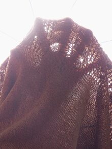 Rusticease Women's Plus Size Knit Sweater, Solid Color Crochet Round Neck Casual Pullover Top, Autumn/Winter - Brown - View 6