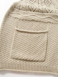 Rusticease Plus Size Women's Solid Color Pocket Casual Traditional Elegant Versatile Daily Wear Knit Vest Formal Beige Summer - Apricot - View 6