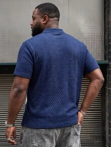 Ethos Form 大尺碼男士拼色休閒百搭日常短袖 Polo 衫 - 彩色 - 查看 2