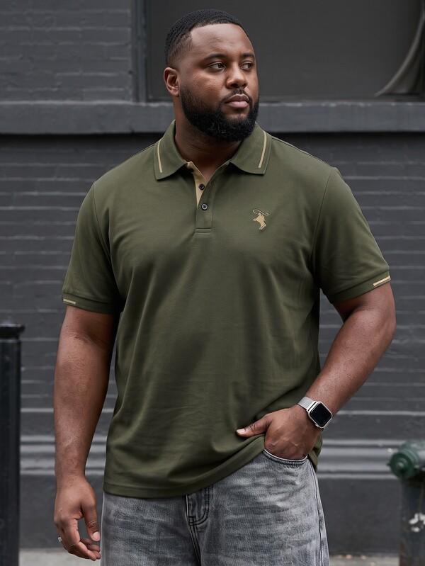 Ethos Form 男士大尺碼休閒短袖 Polo 衫，正式、儀式