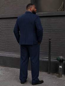 Ethos Form Men Plus Size 3pcs Business Commute Blazer, Waistcoat And Pants Suit Set Navy Blue Suit Set, Formal, Ceremony - Royal Blue - View 2